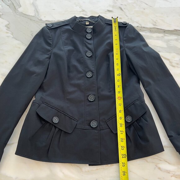 BURBERRY LONDON SLIM FIT BLACK COTTON JACKET SIZE UK 10 / IT 42 / US 8 - Picture 14 of 15